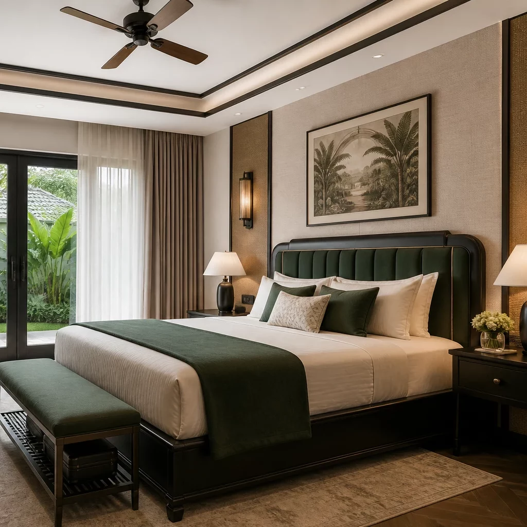 Phòng ngủ sang trọng hiện đại tích hợp bàn làm việc