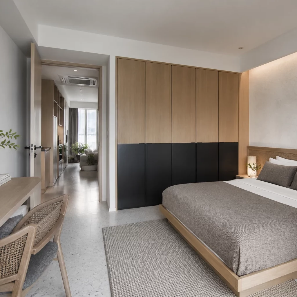 Thiết kế nội thất chung cư phong cách phòng ngủ minimalist hiện đại
