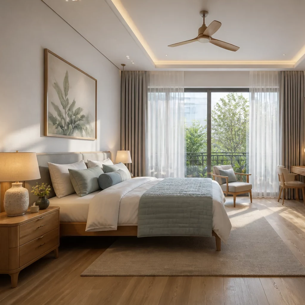 Mẫu phòng ngủ minimalist phong cách Scandinavian tươi sáng