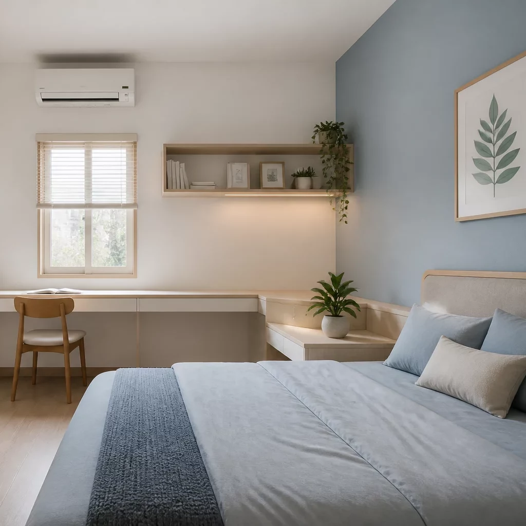 Mẫu phòng ngủ vo chong nhỏ gọn phong cách Scandinavian tối ưu diện tích