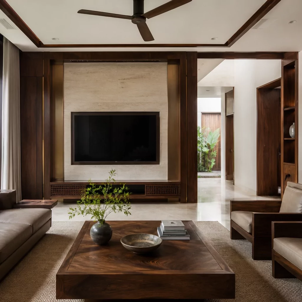 Phòng ngủ studio sang trọng với tầm nhìn thành phố.