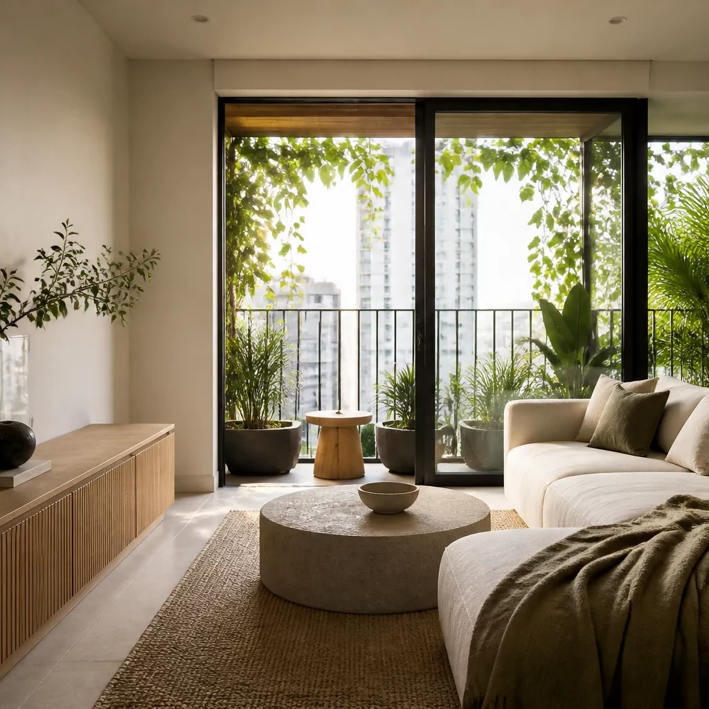 mau nội thất chung cư 56m2 phong cách japandi