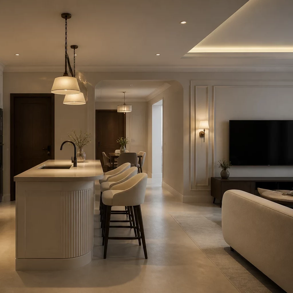 Mẫu thiết kế chung cư Penthouse tân cổ điển đậm chất hoàng gia