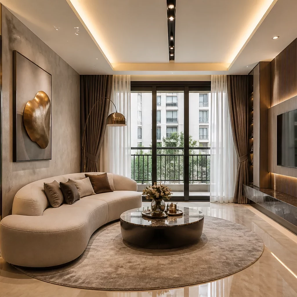 Không gian khách sạn sang trọng với lò sưởi