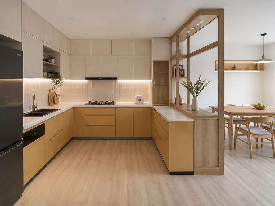 Báo giá thiết kế nội thất phòng bếp 12m2 chi tiết