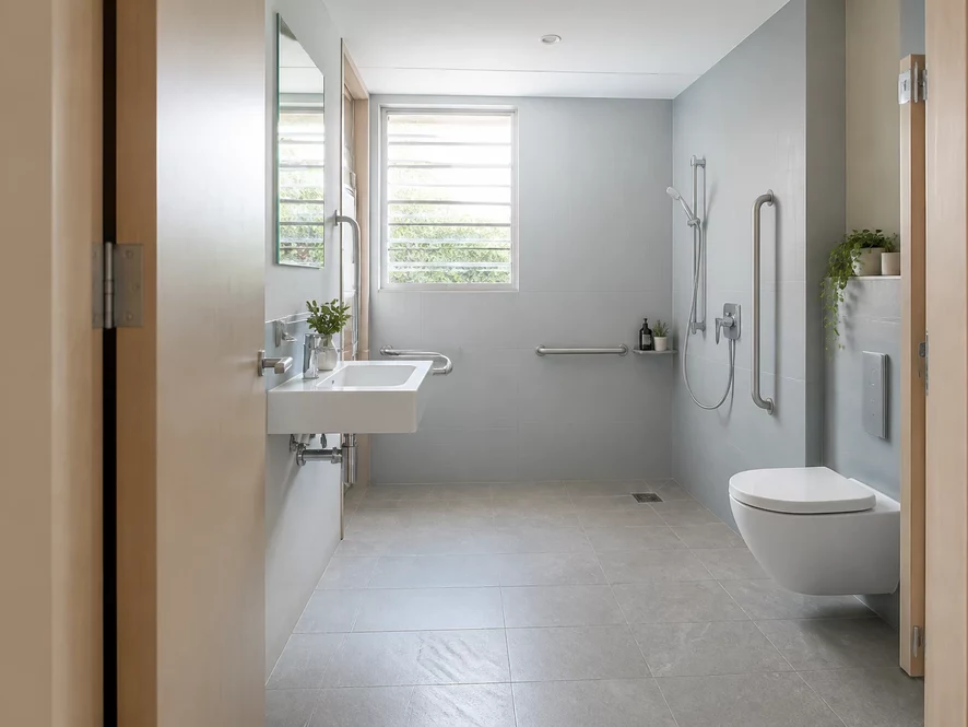 Thiết kế bếp kết hợp nhà tắm 12m2