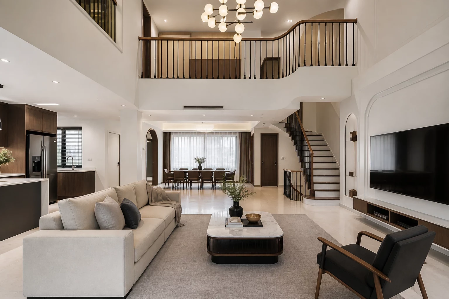 Mẫu thiết kế nội thất phòng bếp 15m2 hiện đại tại TP.HCM