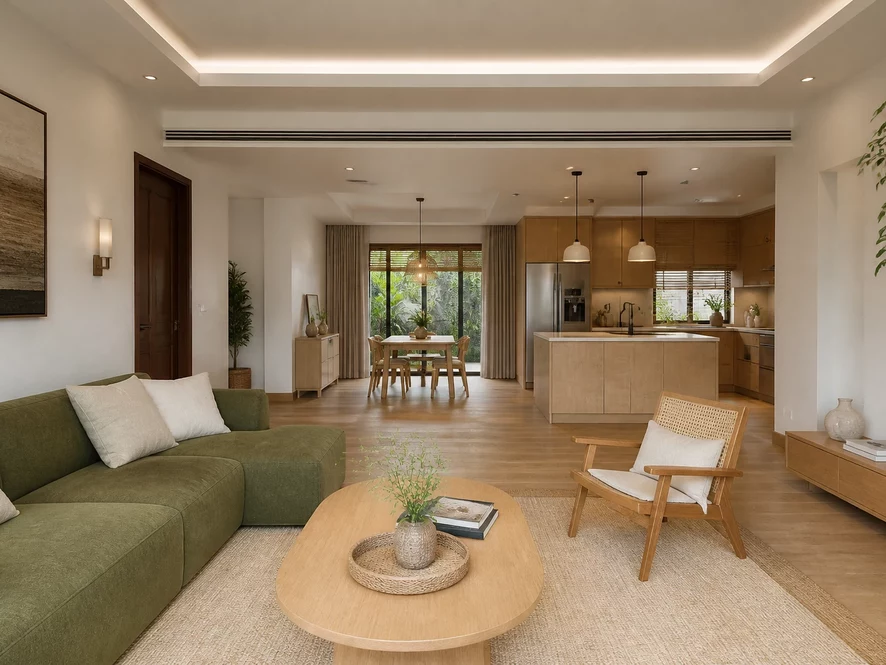 Thiết kế nội thất phòng bếp 15m2 kết hợp phòng tắm thông minh