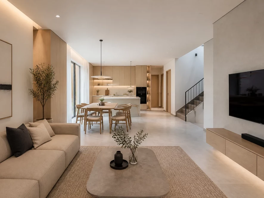Thiết kế nội thất phòng bếp 15m2 với vật liệu thông minh