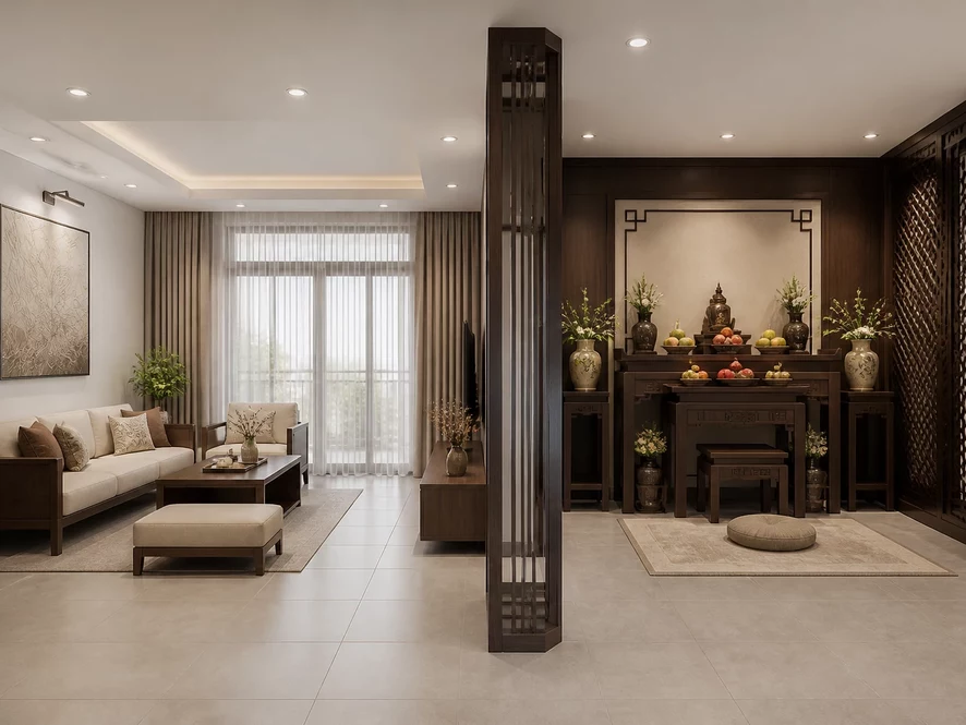 Thiết kế nội thất phòng bếp 20m2 mở rộng ban công