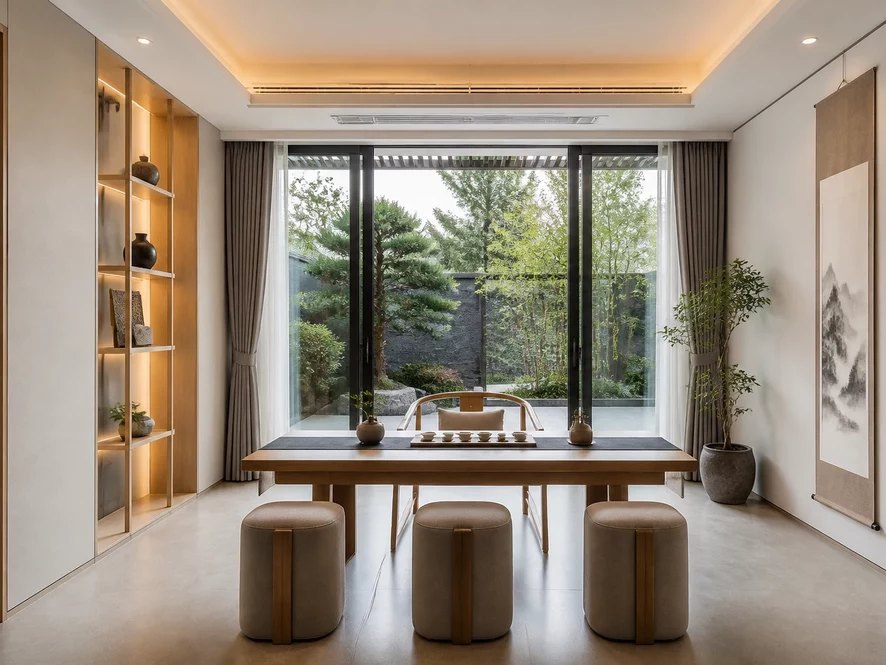 Thiết kế nội thất phòng bếp 25m2 kết hợp ban công sân vườn