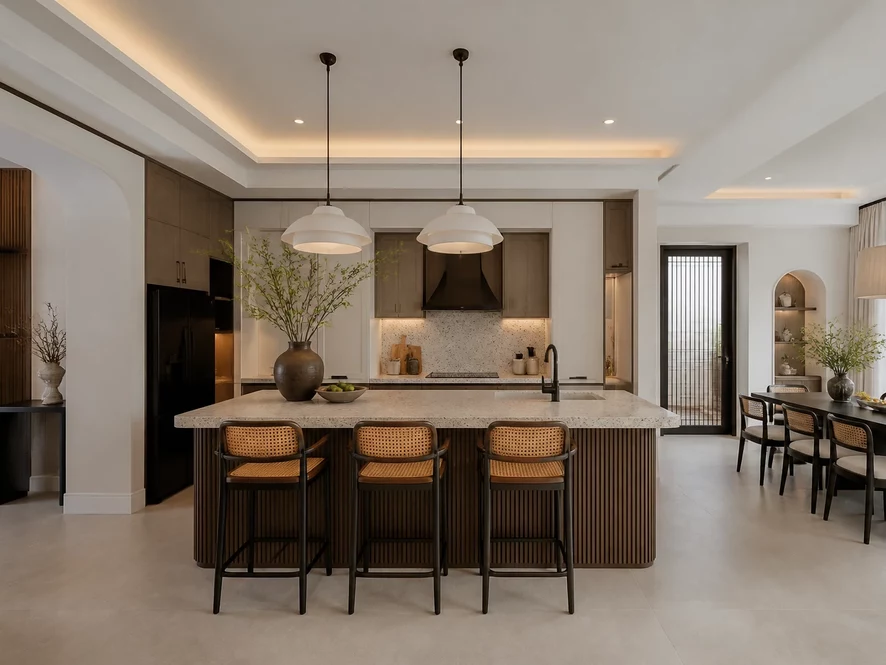 Thiết kế nội thất phòng bếp 25m2 kết hợp khu vực phòng tắm