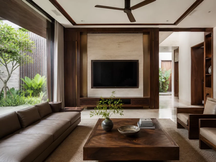 Mẫu thiết kế nội thất phòng khách 15m2 phong cách Modern Luxury sang trọng
