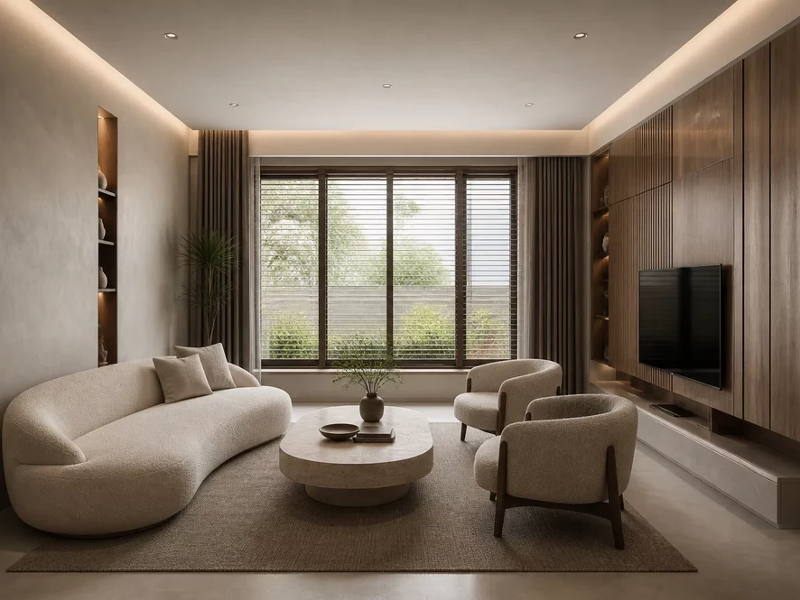 Thiết kế nội thất phòng khách nhà phố 15m2 sang trọng hiện đại