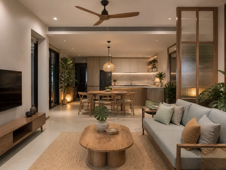 Vật liệu thông minh cho phòng khách 15m2 hiện đại