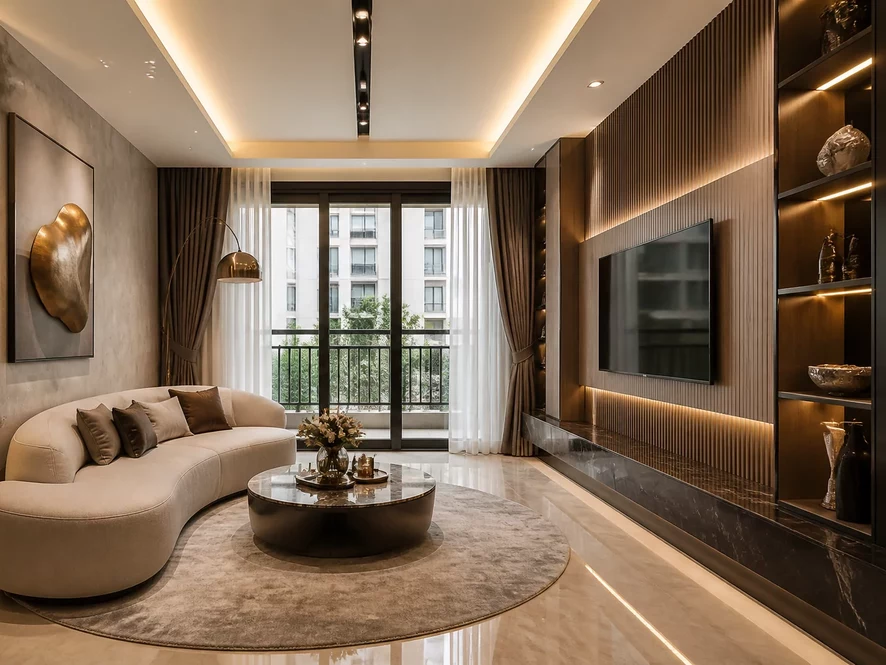 Phong cách hiện đại trong thiết kế nội thất phòng khách 25m2