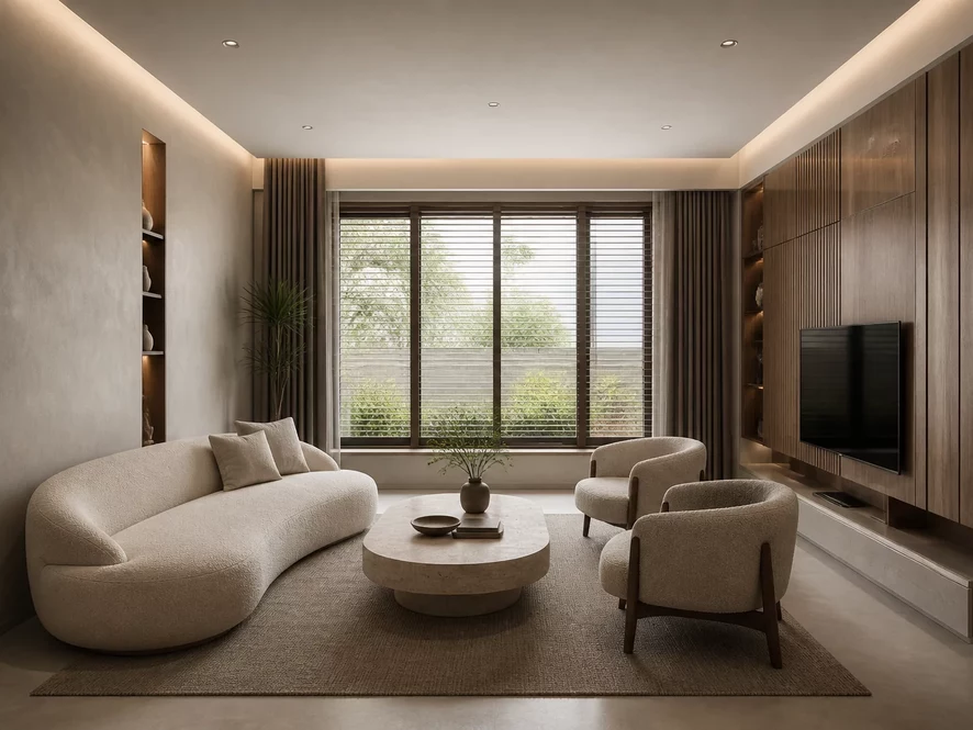 Mẫu thiết kế nội thất phòng khách 40m2 hiện đại sang trọng