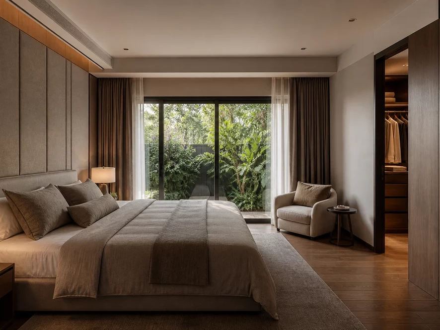 Khu vực nấu nướng mini trong thiết kế nội thất phòng ngủ 12m2