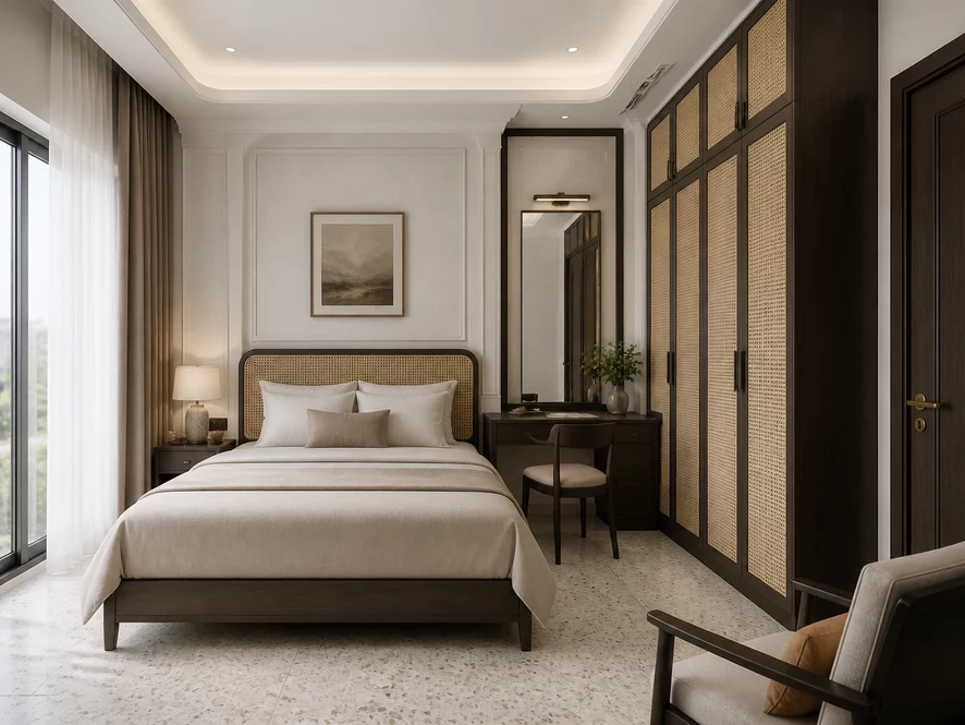 thiết kế nội thất phòng ngủ 16m2 phong cách hiện đại
