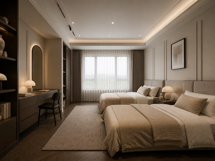 Ví dụ thực tế mẫu thiết kế nội thất phòng ngủ 16m2 hiện đại