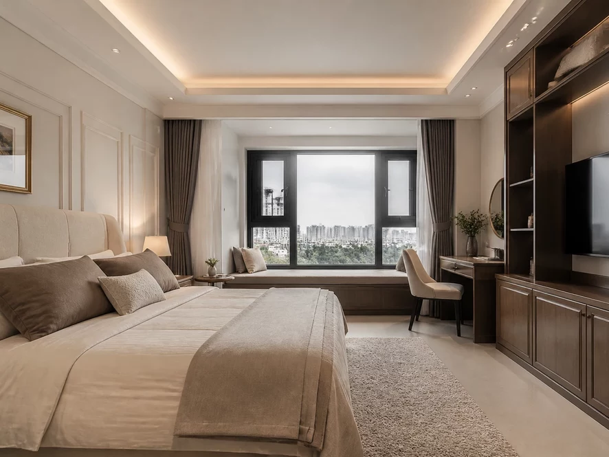 Khu vực phòng ngủ và nghỉ ngơi chính trong thiết kế nội thất phòng ngủ 30m2