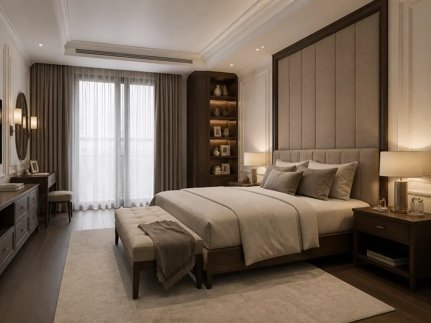 Vật liệu thông minh tiết kiệm diện tích trong thiết kế nội thất phòng ngủ 30m2