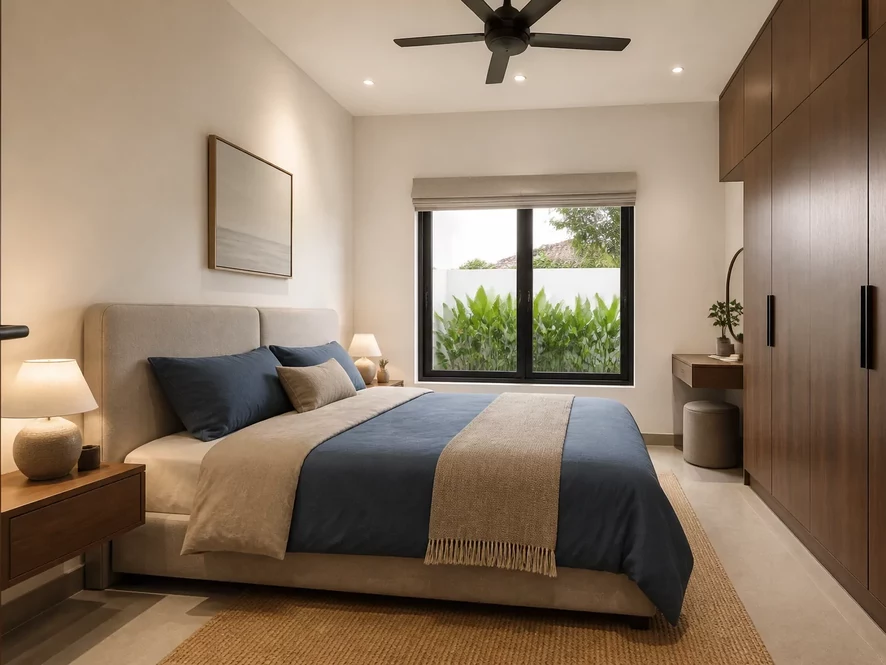 Phong cách tối giản cho thiết kế nội thất phòng ngủ 9m2