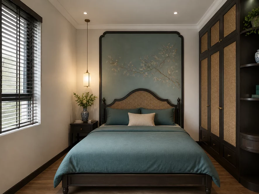 Vẻ đẹp phong cách Indochine trong phòng ngủ diện tích nhỏ