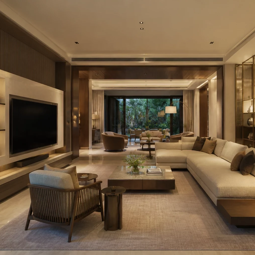 nội thất quán cafe phong cách hiện đại với sofa lớn
