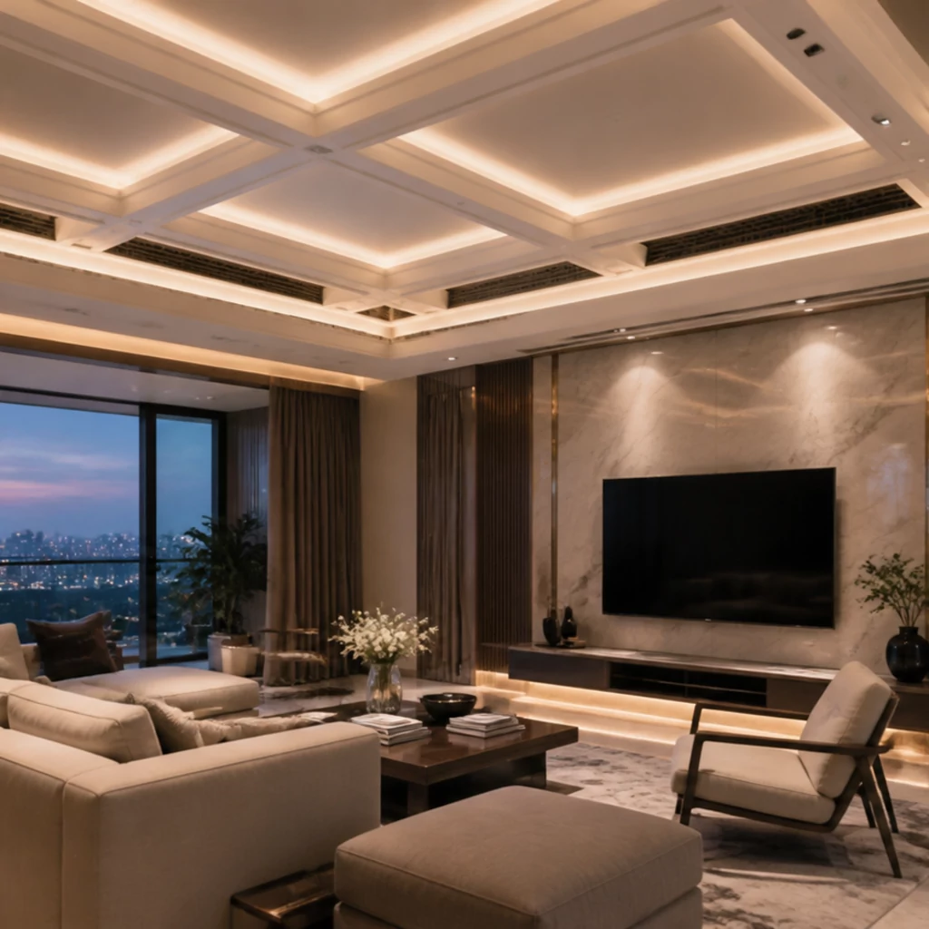Trần thạch cao ô hiện đại cao cấp