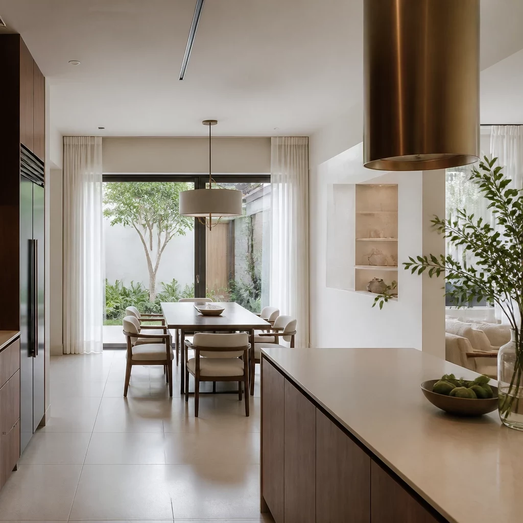Thi công nội thất bếp ăn nhà phố tối giản