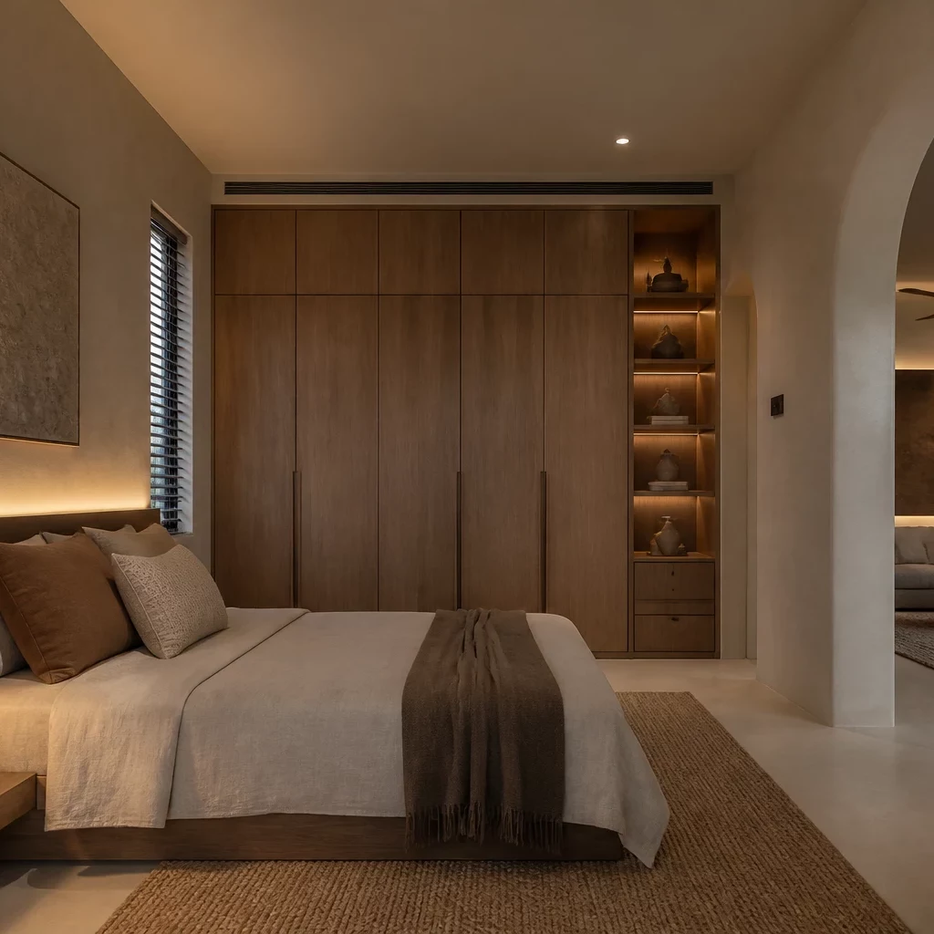 Thi công nội thất phòng ngủ Wabi Sabi tinh tế