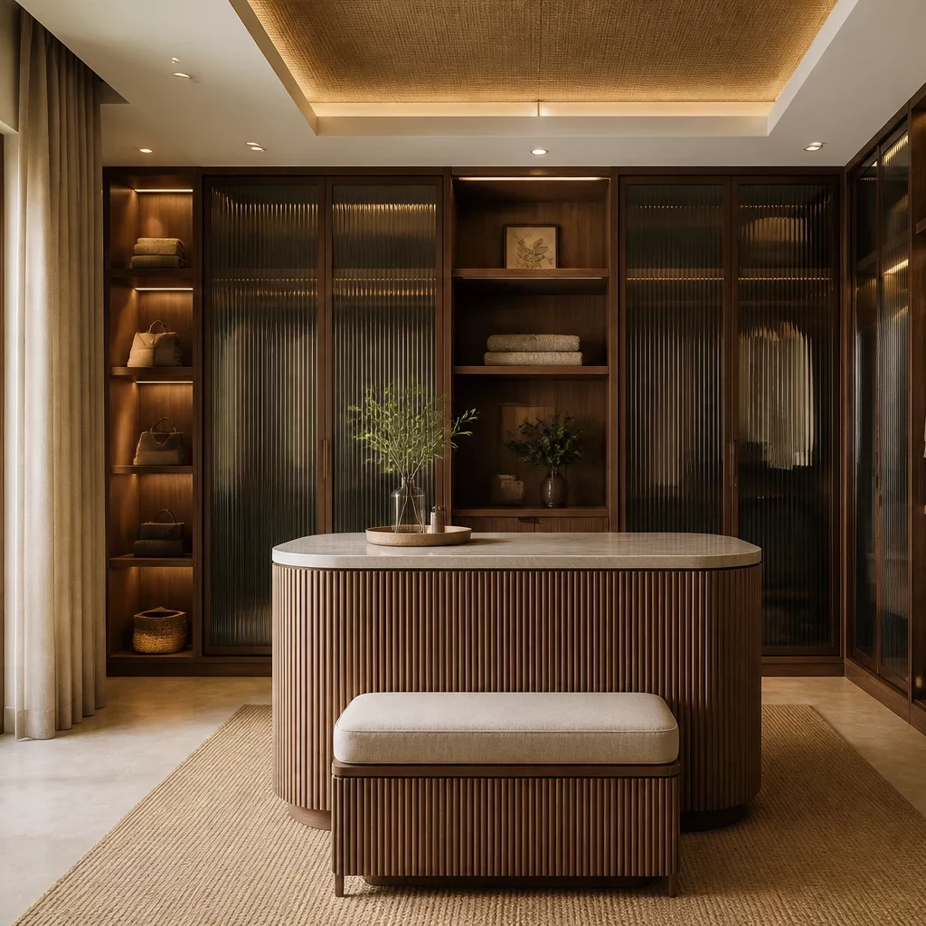 Thiết kế nội thất biệt thự — gara xe phong cách nhiệt đới với cây xanh và thông gió
