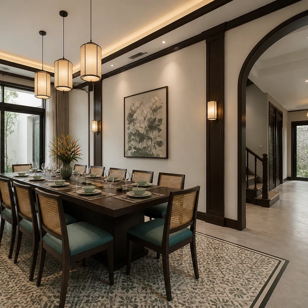 Nội thất villa phong cách Đông Dương — sự kết hợp hoài cổ và tiện nghi hiện đại