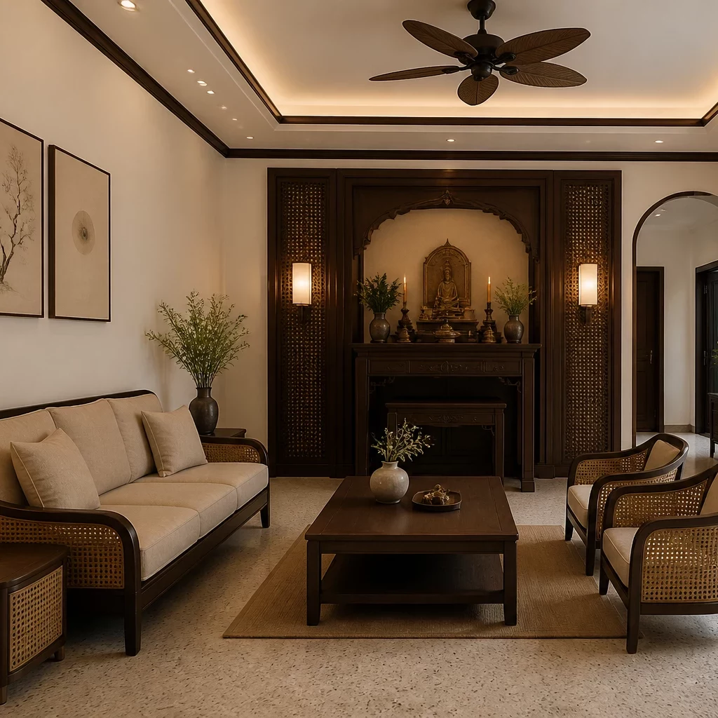 Phòng khách tân cổ điển sang trọng và đẳng cấp