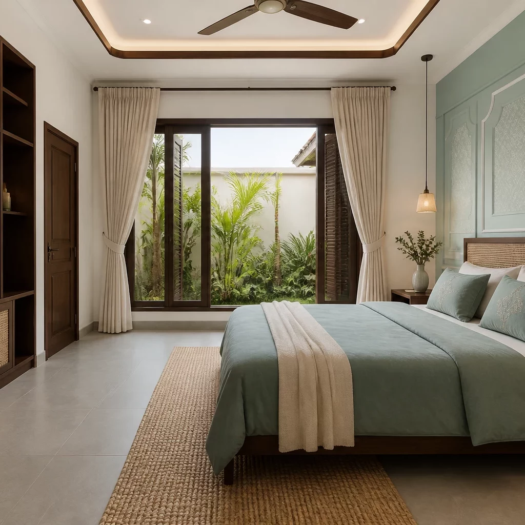 Phòng ngủ phong cách Indochine hoài cổ