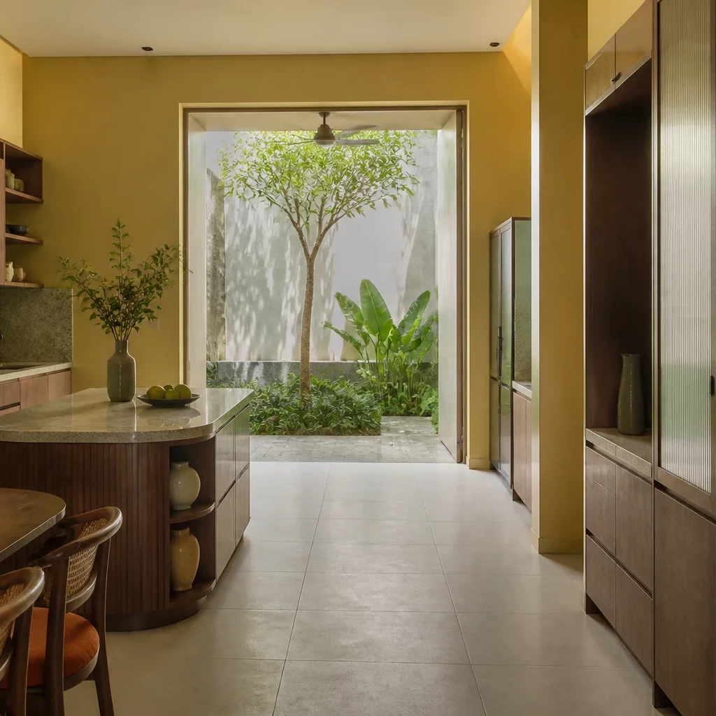 Thiết kế nội thất phòng bếp ấm cúng phong cách hiện đại