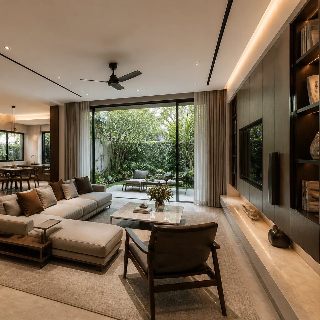 Thiết kế nội thất phòng khách Luxury sang trọng