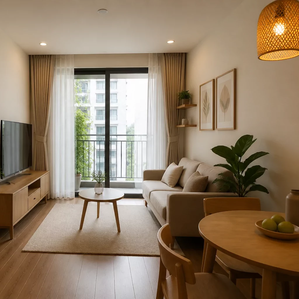 Thiết kế nội thất phòng khách chung cư Thảo Điền hiện đại