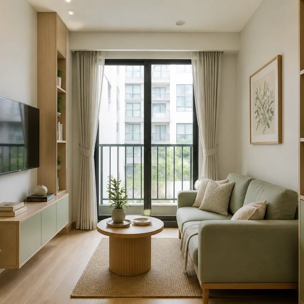 Thiết kế nội thất phòng khách chung cư tối giản tránh sai lầm nhồi nhét