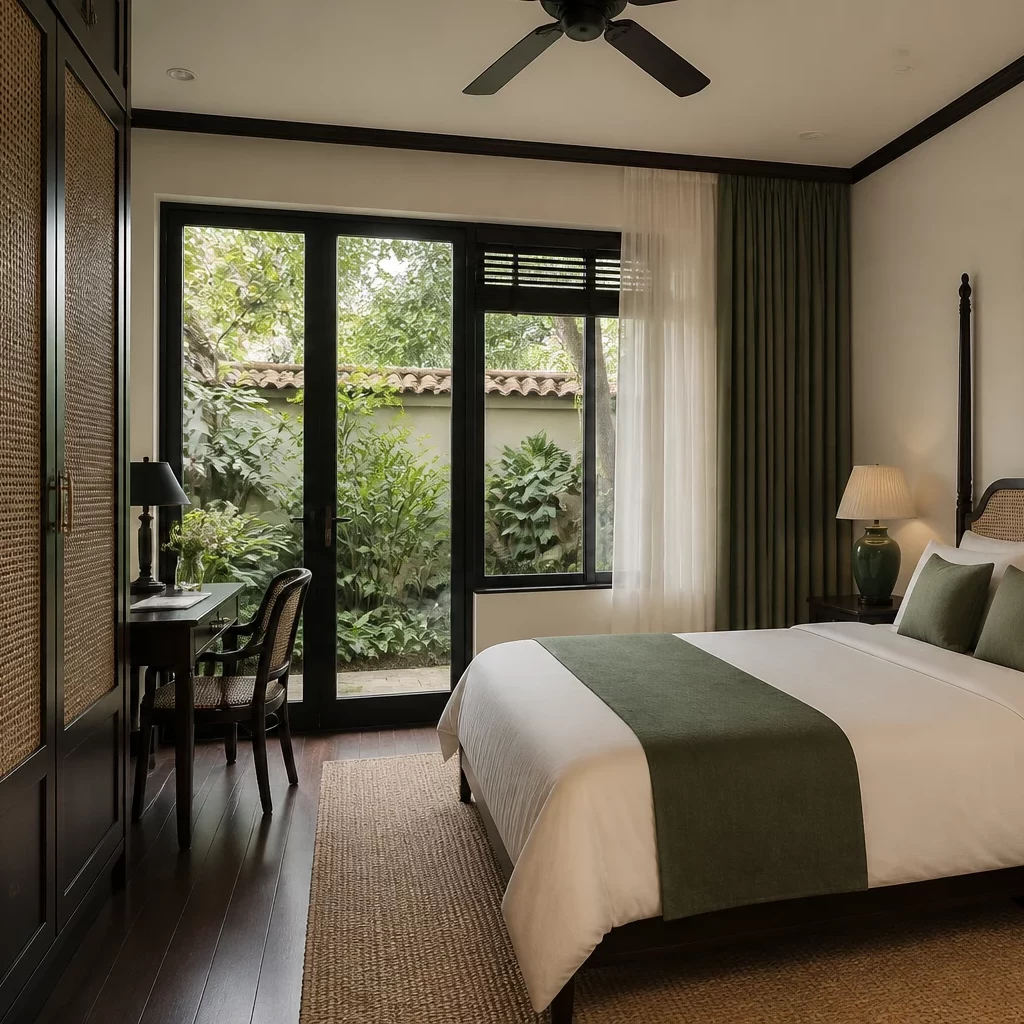 Thiết kế nội thất phòng ngủ phong cách Indochine