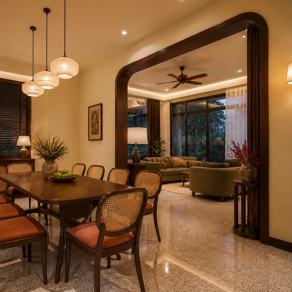 Nội thất phòng ngủ biệt thự liền kề hồ bơi