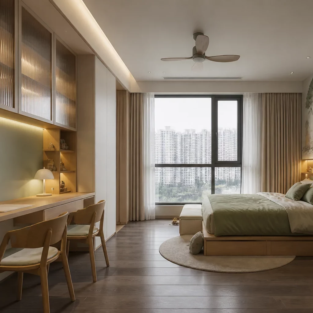 Thiết kế nội thất phòng ngủ chung cư phong cách Japandi