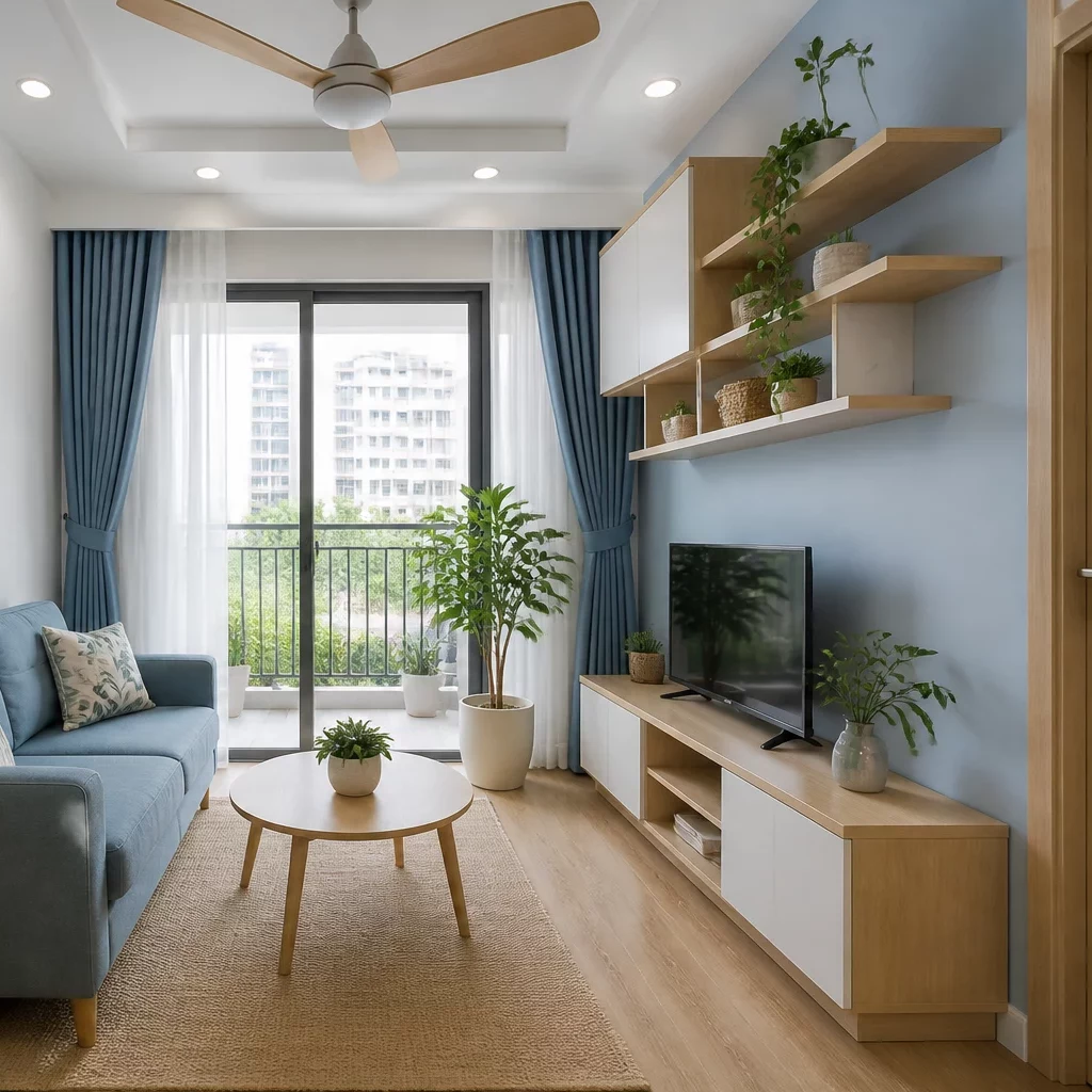 Căn hộ chung cư phong cách Scandinavian với tông màu trắng và gỗ sáng