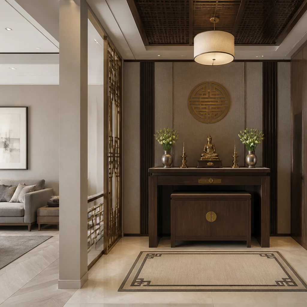 Phòng khách phong cách industrial với tường gạch thô và sofa da nâu cá tính