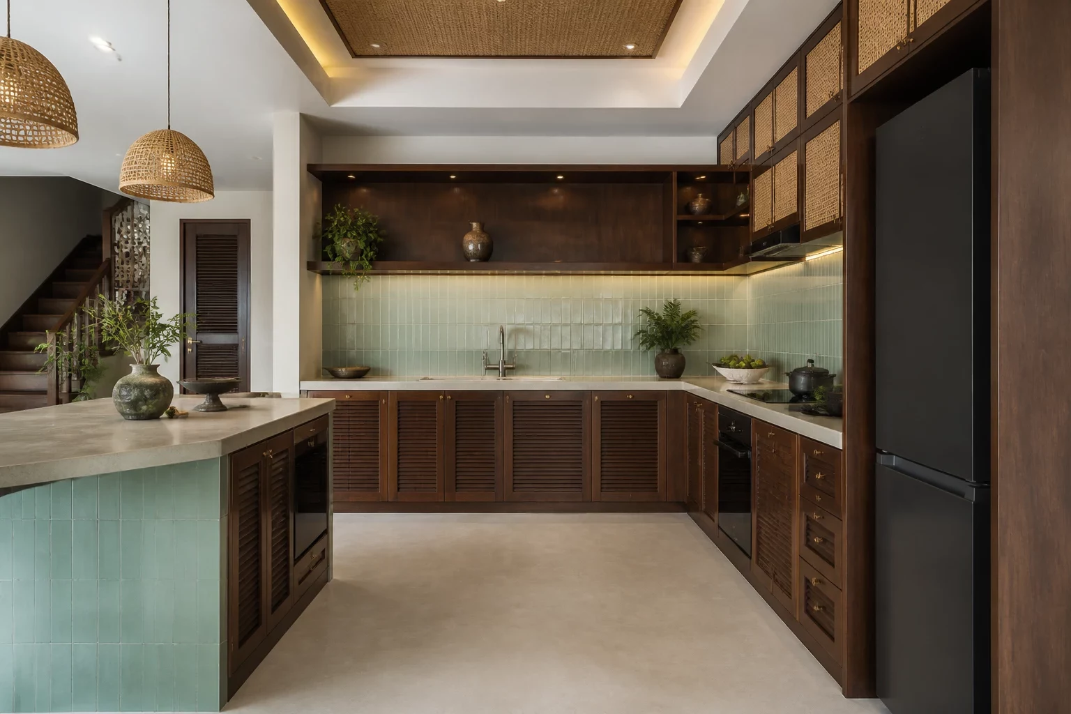 Thiết kế 2D & phối cảnh 3D - Thiết kế nội thất phòng bếp