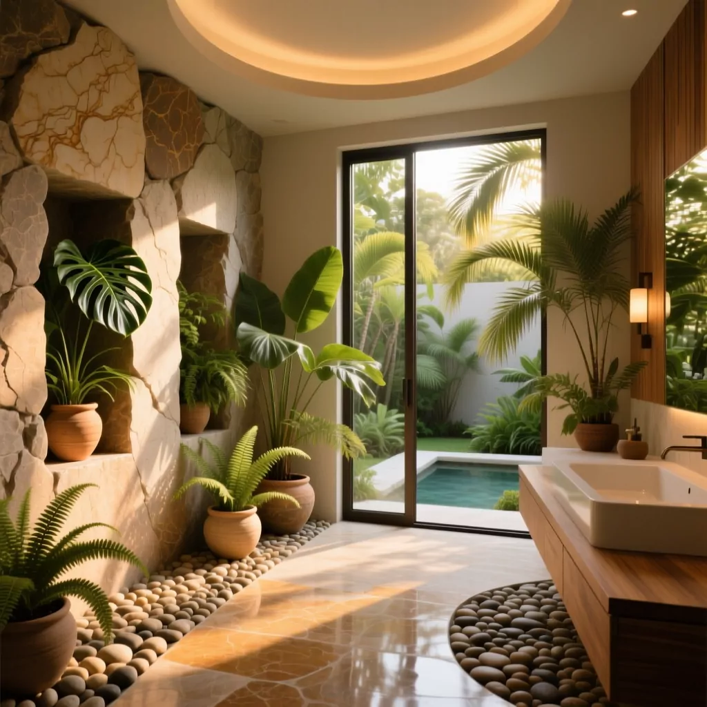 Phòng tắm chung cư cao cấp thiết kế như spa với vật liệu đồng bộ