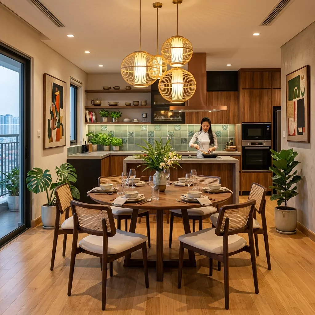 Phòng ăn liên thông - Thiết Kế Nội Thất Chung Cư