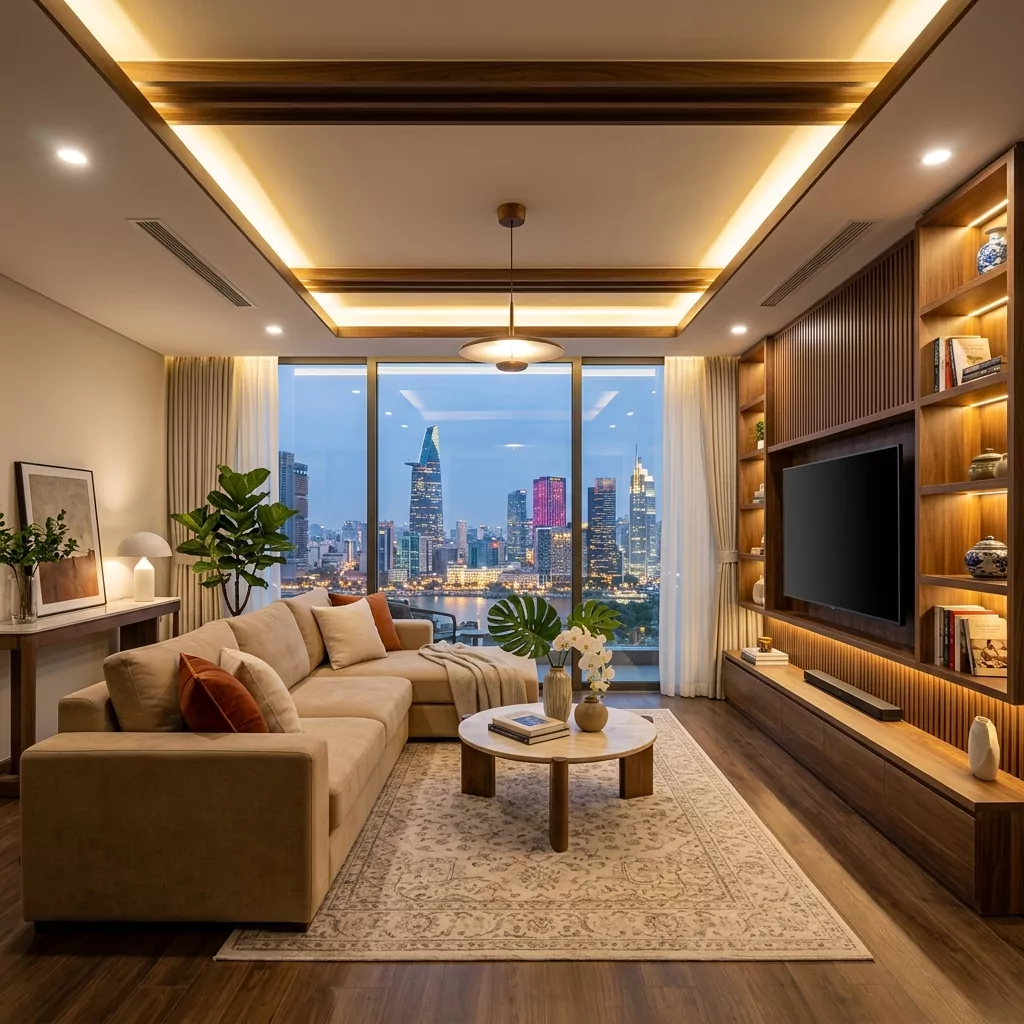 Phòng khách căn hộ - Thiết Kế Nội Thất Chung Cư
