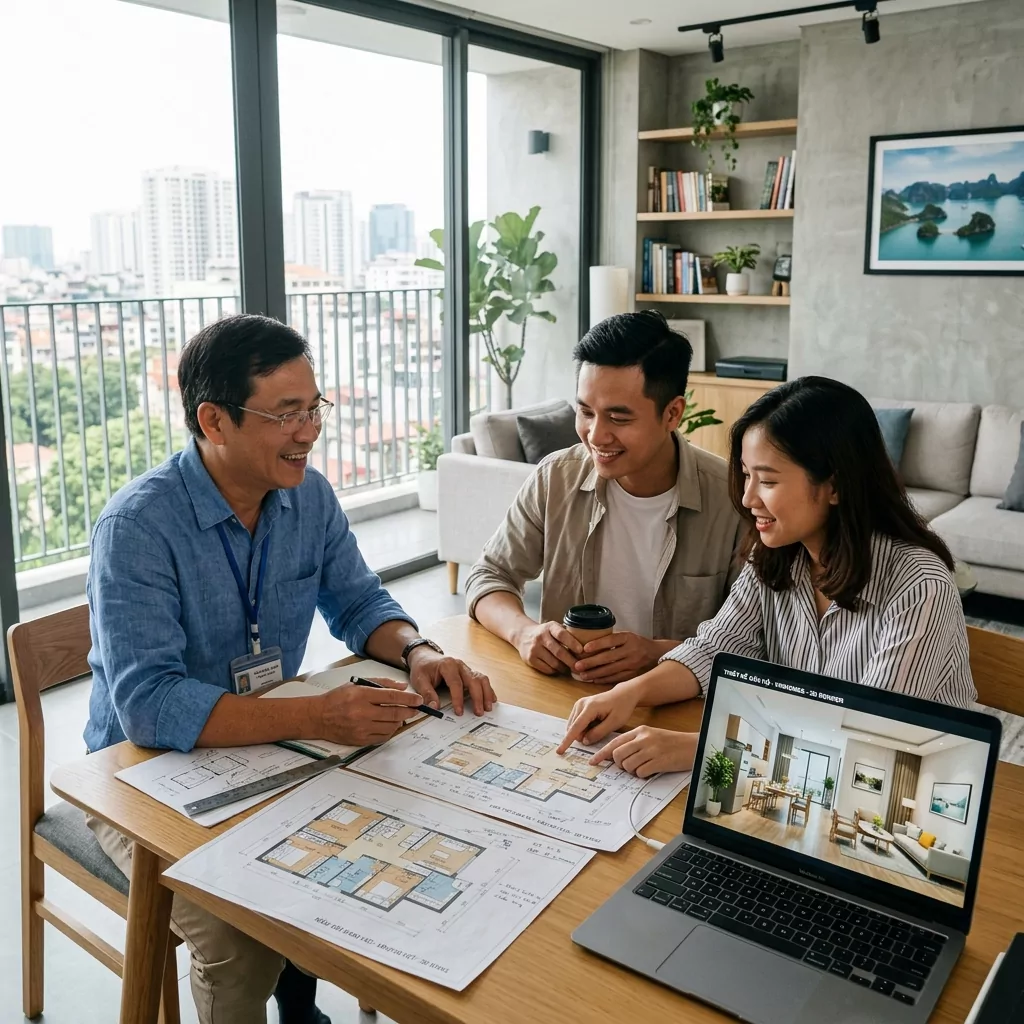 Khảo sát căn hộ & tư vấn concept - Thiết Kế Nội Thất Chung Cư